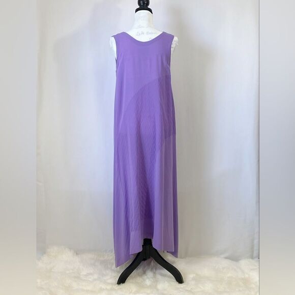 Issey Miyake Float Chevron Pleat Shift Dress In Purple size 2 - Picture 6 of 9